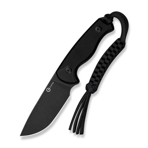 CIVIVI - Timberbark - 3.2" Black Stonewashed 14C28N Fixed Blade W/ Black G10 Handle