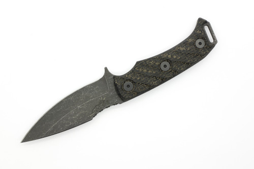 Half Face Blades - Ishi- Black Burlap Micarta, Ti Torx Bolts, Textured Grip