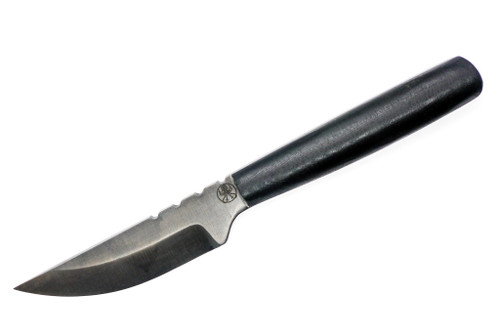 Drifter Blades - Ronin - 3.25" Stonewash 80CRV2 Steel Fixed Blade W/ Black G10 and Brown Leather Sheath