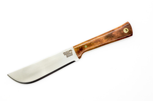 Woods Monkey - Widdle Chete by L.T. Wright - AEB-L Steel - Convex Machete Grind - Satin Finish - Brown Bone Handle - 6