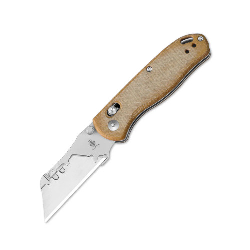 Kizer Knives - Dropbear Utility - 2.74" Razor Blade W/ Brown Micarta Handle