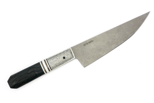 Aux Mfg - Petty Chef - 5.25"  AEB-L stainless steel Blade w/ Black & Grey Flying Shark Scales Handles