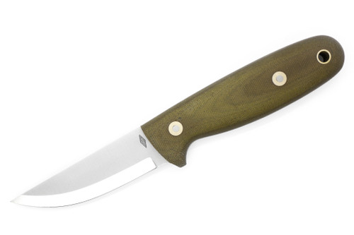 Battle Horse Knives - Sisu - 01 Steel Fixed Blade w/ Green Canvas Micarta Handle