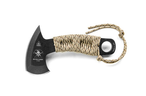 TOPS Knives Micro Hawk, MHAWK-01 - Black Traction Coating - 6.9" Length Axe