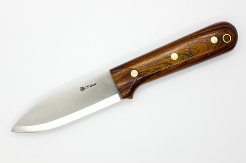 LT Wright Knives Genesis - CPM 3V Steel - Scandi Grind - Desert Ironwood W/ Black Liners - Polished Finish - 12