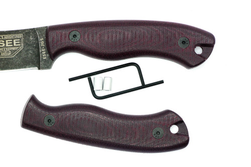 TKC Handle for ESEE JG5 - Double Red Canvas Micarta