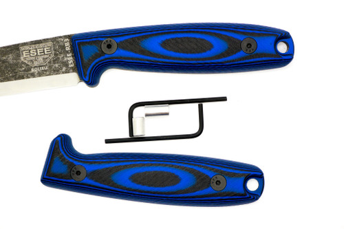 TKC:  G10 Handle for ESEE RB3 - Blue & Black