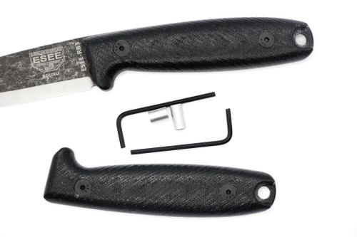 TKC:  Canvas Micarta Handle for ESEE RB3 - Black Canvas Micarta