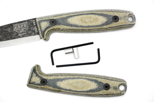 TKC:  Canvas Micarta Handle for ESEE RB3 - Woodland Camo Canvas Micarta
