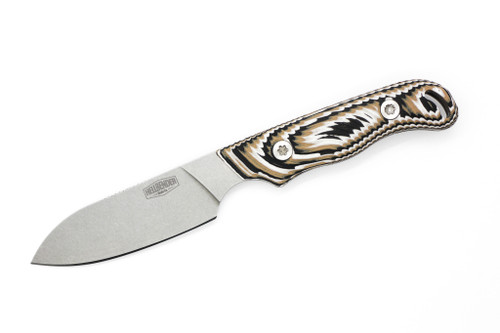 Hellbender Blade Co. - Ranch Hand - 3" Magnacut Stonewash Steel Fixed Blade W/ Multicolored G-10 Handle