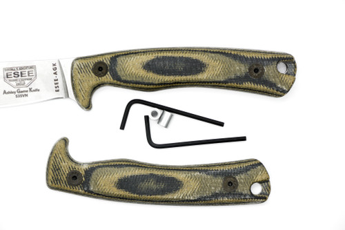 TKC Handle for ESEE AGK - Woodland Camo Canvas Micarta