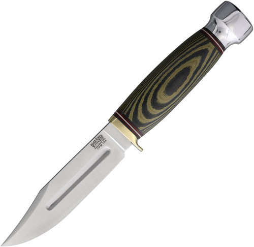 Bark River Knives: Gladstone Hunter - CPM-154 Steel, Fixed Blade Knife w/ Black & Green Linen Micarta Handle