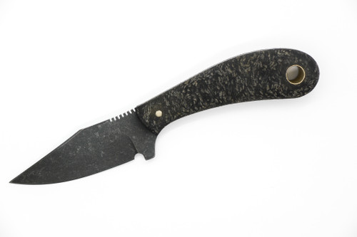 Primitive Woodsman - Guide Knife - 2.75" Black Oxide 80CRV2 Steel Blade w/ Black Rubber Handle