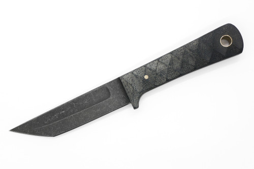 Primitive Woodsman - Pocket Tanto - 4" Black Oxide 80CRV2 Steel Blade w/ Sculpted Blue Micarta Handle