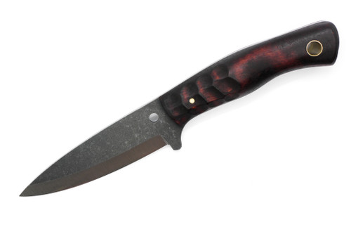 Primitive Woodsman - BC Bushcrafter - 4" Black Oxide 80CRV2 Steel Blade w/ Sculpted Maple Handle