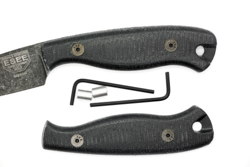 TKC Handle for ESEE JG3 - Black Canvas Micarta