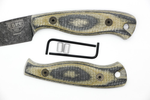 TKC Handle for ESEE JG3 - Woodland Camo Canvas Micarta