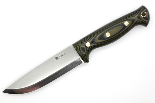 LT Wright Knives Forest Trail - A2 Steel - Scandi Grind - Green and Black G10 Handle - Matte Finish