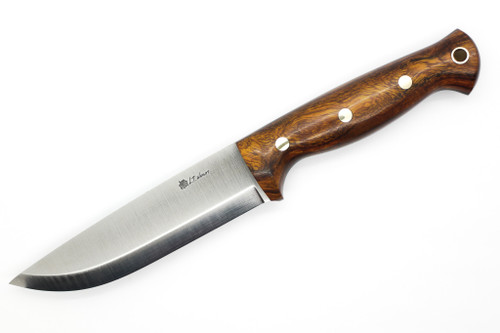 LT Wright Knives Forest Trail - A2 Steel - Scandi Grind - Desert Ironwood W/ Black Liners - 1