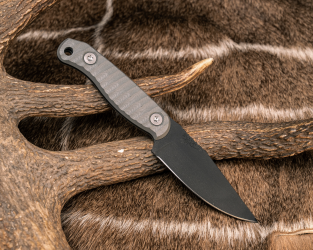 Half Face Blades - Feather Light - Grey G10, Armor Black Cerakote, Allen Bolts, Textured Grip