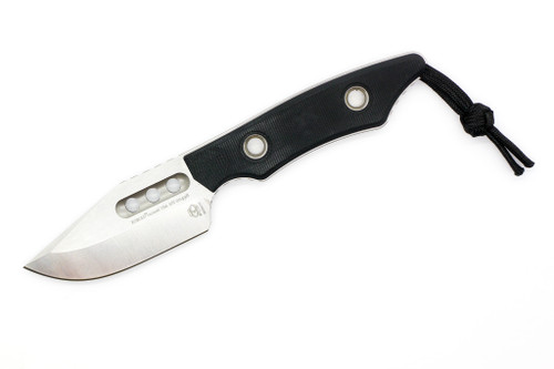 Heretic Knives - Kobold - Fixed Blade - 2.5" Stonewash Magnacut Steel Bowie Blade W/ Black G10 Handle