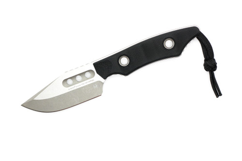 Heretic Knives - Kobold - Fixed Blade - 2.5" Battleworn Magnacut Steel Bowie Blade W/ Black G10 Handle