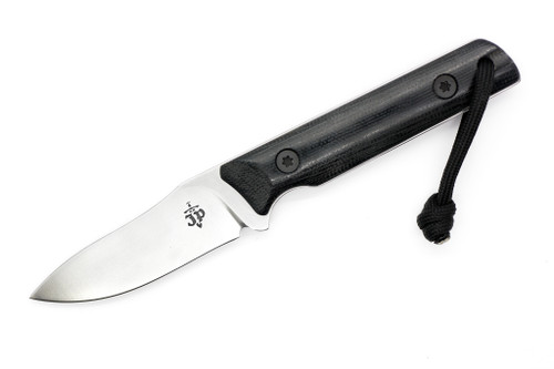 JP Bladesmithing - Fang XL - 3.125" AEB-L Fixed Blade W/ Black Canvas Micarta Handle & Black Kydex Sheath