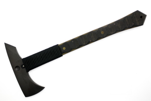 Dave Wenger Blades: Jarl - 80CrV2 - Sculpted Black Canvas Micarta W/ OD Canvas Micarta Liners - Kydex Sheath