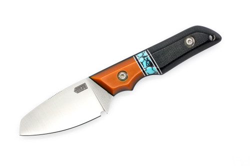 Bald Man Knife & Tool - Albatross - 2.5" Nitro-V Steel Fixed Blade W/Butterscotch Paper W/ TruStone & Black Micarta W/ Black Liner Handle & Black Kydex Sheath