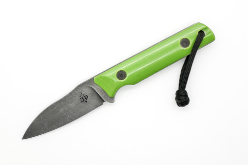 JP Bladesmithing - Wharnfang XL - 3.125" AEB-L Fixed Blade W/ Pistachio Green Linen Micarta Handle & Black Leather Sheath