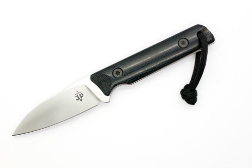 JP Bladesmithing - Wharnfang XL - 3.125" AEB-L Fixed Blade W/ Black Canvas Micarta Handle & Black Kydex Sheath