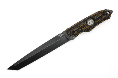 Hoffner Knives: The Beast - 7" Black 440C Stainless Steel Fixed Blade Knife - Chiseled Maduro Grips G-10 Grips