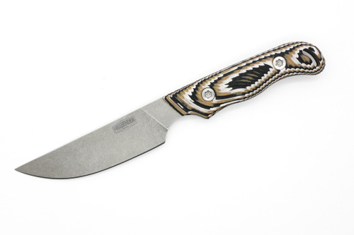 Hellbender Blade Co. - Outfitter - 3.5" Magnacut Tumbled Steel Fixed Blade W/ Multicolored G-10 Handle