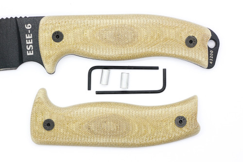 TKC 2.0 Handle for ESEE 5/6  - Natural Canvas Micarta