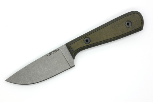 Very Good Knife Company - Adventure - 3.75" AEB-L Fixed Blade W/ Green & Black Canvas Micarta Handle