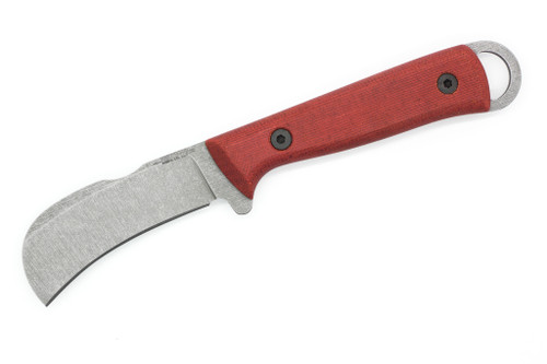 Very Good Knife Company - Lineman - 3.25" AEB-L Fixed Blade W/ Red Canvas Micarta Handle