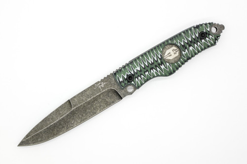 Hoffner Knives: Hand Spear - 5" Black 440C Stainless Steel Fixed Blade Knife - Dark Ops G10 Handle