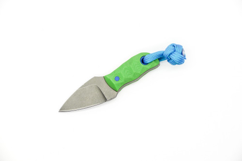 Aux Mfg - Pocket Lint - 1.5"  AEB-L stainless steel Blade w/ Toxic Green G-10 Handle