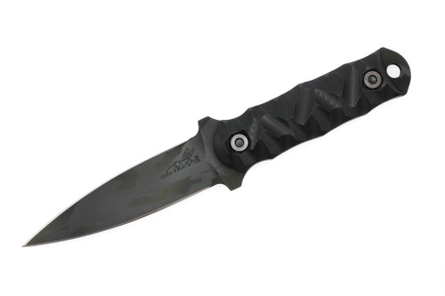 Half Face Blades - Combat Dagger - Black G10, Black Multicam Cerakote, Allen Bolts, Textured Grip