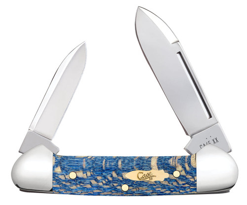 Case Cutlery: Baby Butterbean - Smooth Blue Sycamore Wood Handle - 2 Blade