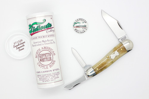 Great Eastern Cutlery Tidoute Cutlery #57 Geppeto Whittler - 3 Blade - Sandstone Smooth Bone