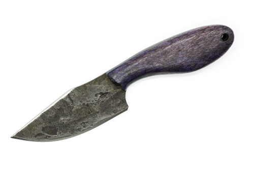 Black Bird Knives - Forged To Shape Camp Knife - 3.75" 80crv2 steel fixed black W/ Purple Dragon Scale Micarta Handle