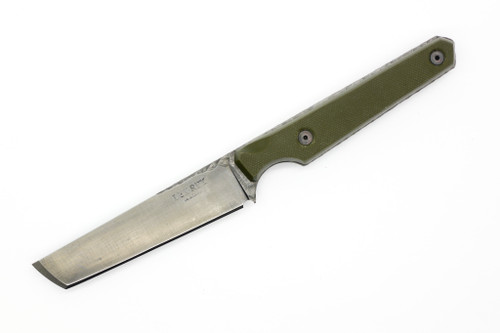 Lex Rex Customs - Midsize Deathstick - 3.5" AEB-L Steel Fixed Knife W/ OD Green G-10 Handle 