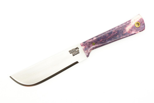 Woods Monkey - Widdle Chete by L.T. Wright - AEB-L Steel - Convex Machete Grind - Satin Finish - Blue Bone Handle - 1