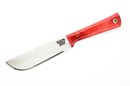 Woods Monkey - Widdle Chete by L.T. Wright - AEB-L Steel - Convex Machete Grind - Satin Finish - Red Bone Handle - 3
