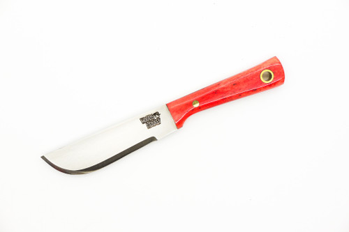 Woods Monkey - Lil Widdle Chete by L.T. Wright - AEB-L Steel - Convex Machete Grind - Satin Finish - Red Bone Handle - 2