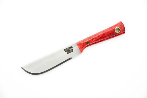 Woods Monkey - Lil Widdle Chete by L.T. Wright - AEB-L Steel - Convex Machete Grind - Satin Finish - Red Bone Handle - 4