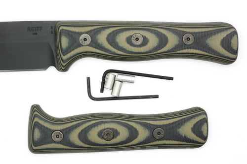 TKC G10 Handle for Reiff Knives F6 - Green & Black G-10