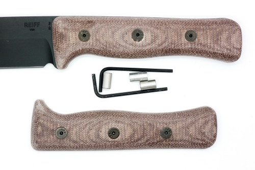 TKC G10 Handle for Reiff Knives F6 - Brown Canvas Micarta
