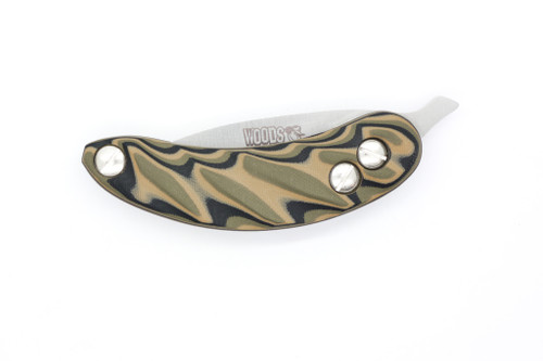 Woods Monkey Banana Peel by L.T. Wright - Drop Point - Scandi - A2- 3/8" Camo G-10 Handle